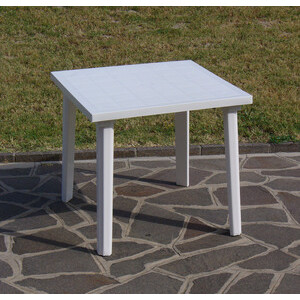 Tavolo Resina Weekend 80X80XH72CM Bianco