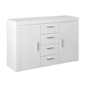 Mobile 2 Ante + 4 Cassetti 134X40XH86 cm Lacc. Bian