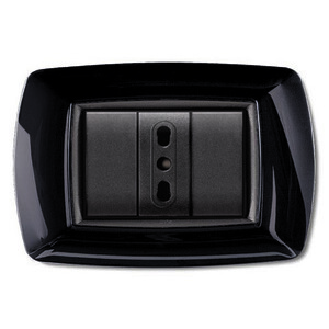 Placca Life Living Plast Nero 3P