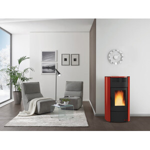 Termostufa Pellet Idro Raffaella H15 Vent 18.1KW Bordeaux