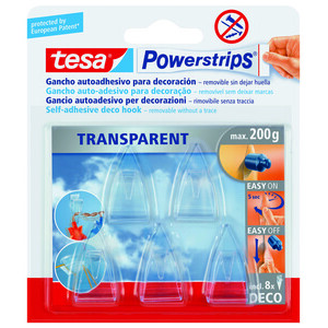 Gancio Adesivo Tesa Powerstrips Trasparente 5 PZ