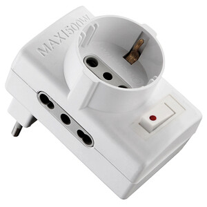 Adattatore 10/A 2PR Bip +1 Schuko C/Inter Sicurez