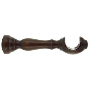 Supporto Legno P/Bastone Noce Scuro 10 cm 2 PZ