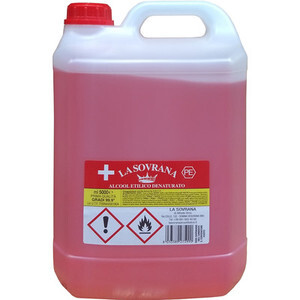 Alcool Denaturato 99,9° Certificato 5 L la Sovrana