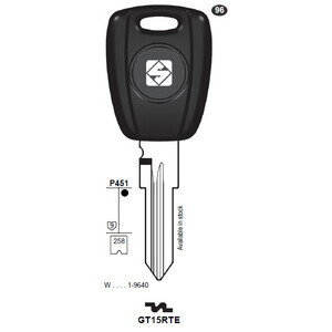 Silca GT15RTE Chiave Transponder Vuota Ottone