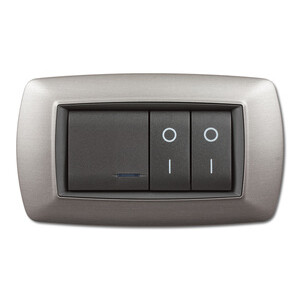 Placca Life Living Plast Acciaio Satinato 4P
