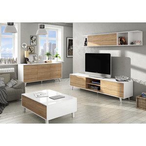 Kit Credenza 3 Ante Zaiken 154X41XH75 Bianco Rov