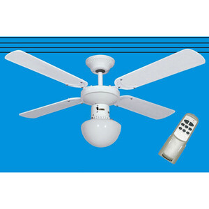 Ventilatore a Soffitto 60W 3 Vel C/TELEC+LUCE D 105 Bco