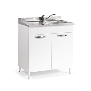 Kit Cucina Base 2 Ante 80X50XH85 cm S/Lavello Bianco