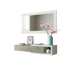 Kit Ingresso 1 Cassetto + Specchio Noon Bianco/Quercia
