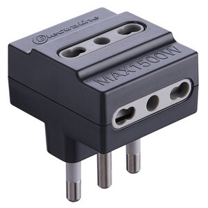 Adattatore Triplo 16A 3PR Bip Nero FIG.10