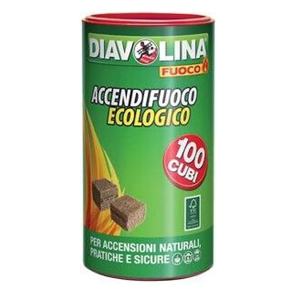 Accendifuoco 100 Cubi Diavolina Ecologico 15317 – cod. CPD99396