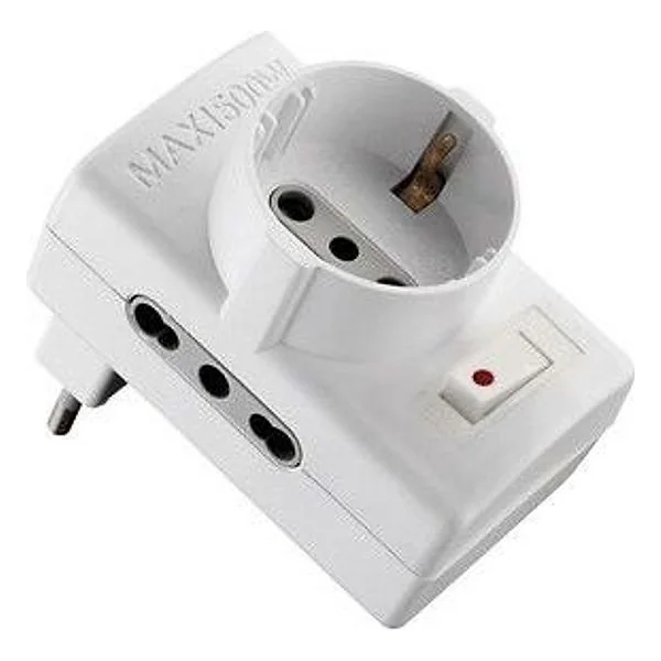 Adattatore 10/A 2PR Bip +1 Schuko con Inter Sicurez – cod. CPD91480