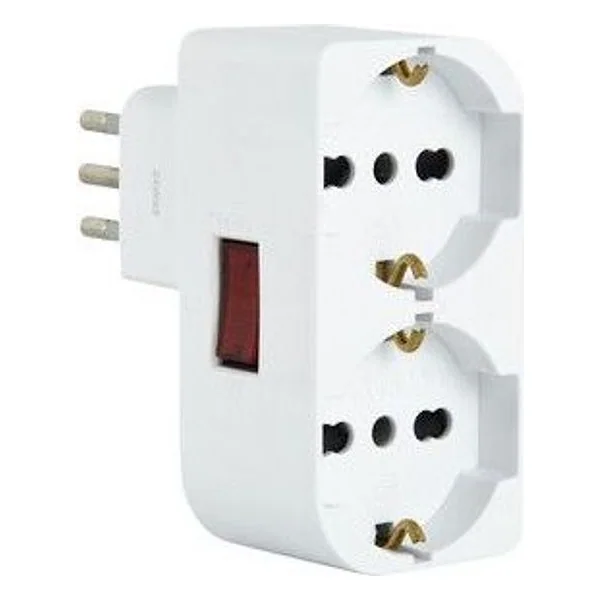 Adattatore Spina 10A 2 Prese Univ. Salvasp con Int. – cod. CPD510912
