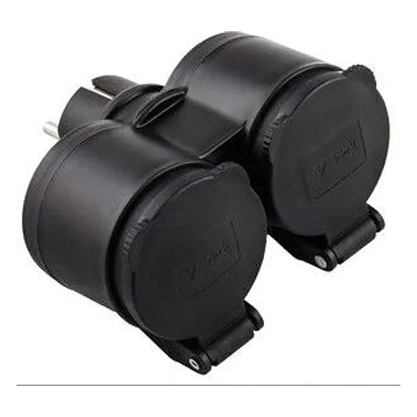 Adattatore Spina Schuko a 2 Presa Schuko Front IP44 – cod. CPD505697