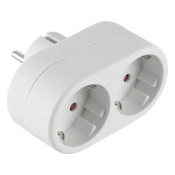 Adattatore Spina Schuko a 2 Presa Schuko Frontali – cod. CPD505694