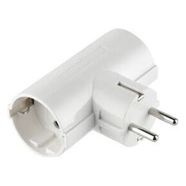 Adattatore Spina Schuko a 2 Presa Schuko Laterali – cod. CPD505693