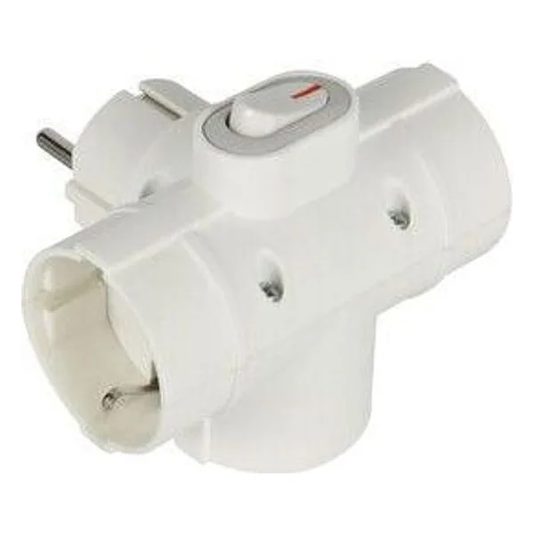 Adattatore Spina Schuko a 3 Presa Schuko con Int. – cod. CPD505696