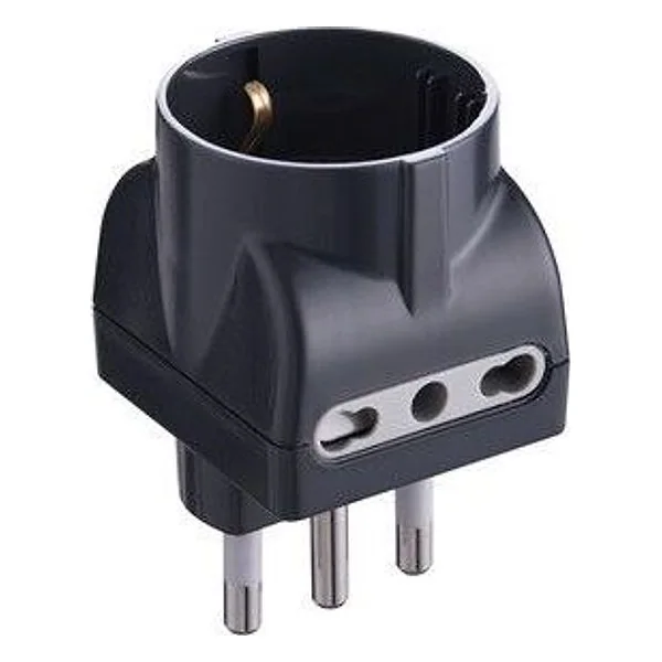 Adattatore Triplo 16A 2PR Bip e Schuko Nero FIG.11 – cod. CPD98614