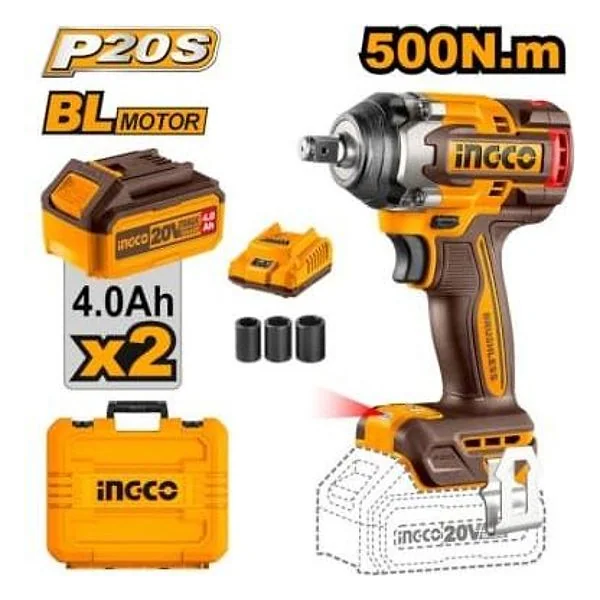 Avvitatore ad Impulsi 500N con 2 Batt.e Val.ingco – cod. CIWLI2050