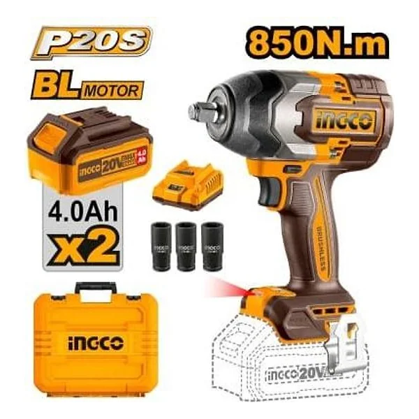 Avvitatore ad Impulsi 850N con 2 Batt.e Val.ingco – cod. CIWLI2085