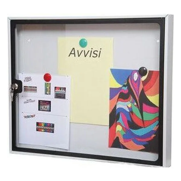Bacheca Fondo Magnetico 58X6X48 cm Silver Nero – cod. CPD10620
