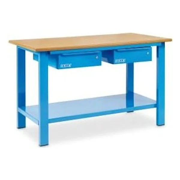 Banco da lavoro mm. 1500x700x880 h. compl.di n. 2 cassetti, c/pian legno – cod. 1002/PL
