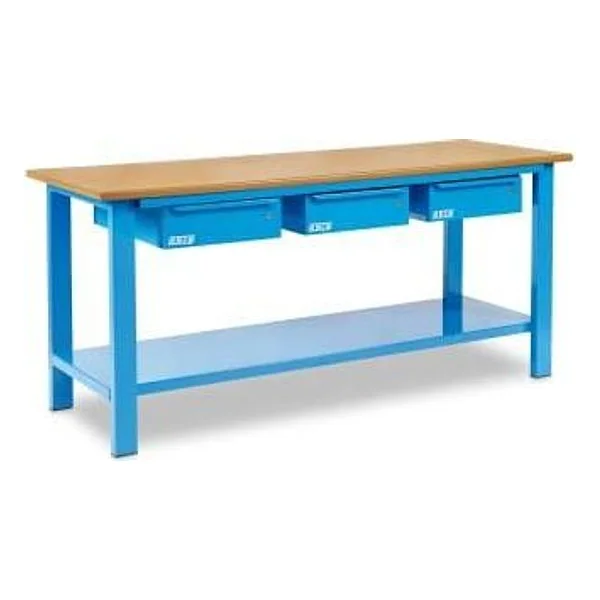 Banco da lavoro mm. 2000x700x880 h. compl. di n. 3 cass. c/pian in legno – cod. 1004/PL