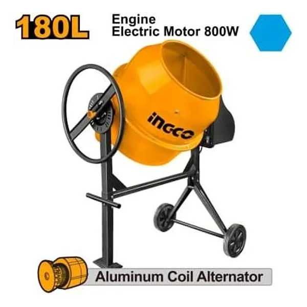 Betoniera 180L 0.8KW 28RPM Ingco – cod. CM30-1E
