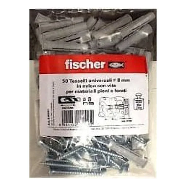 BUSTA TASSELLI Ø8 CON VITE (50pz) FISCHER – cod. FIS536930