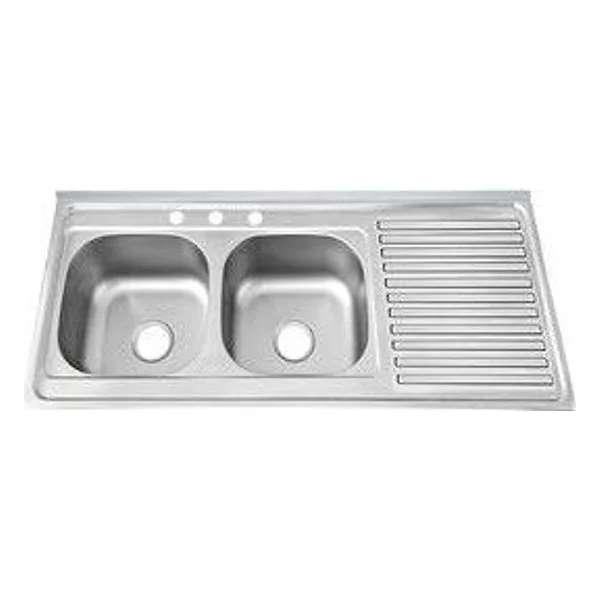 Lavello Appoggio 120X50 2 Vasche SX con Gocc DX Inox 304 – cod. CPD513273