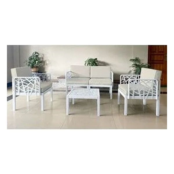 Set 4 PZ Salotto con Divano 2P Bianco Gardenjoy – cod. CPD510997