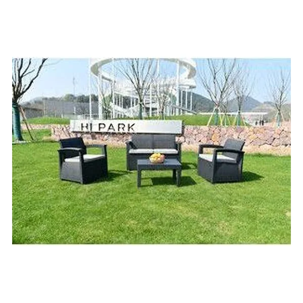 Set 4 PZ Salotto con Divano 2P Grafite Lounge Duo – cod. CPD510996