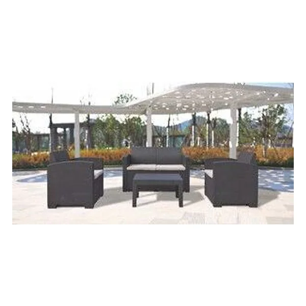 Set 4 PZ Salotto con Divano 2P Grafite Natur Duo – cod. CPD510994