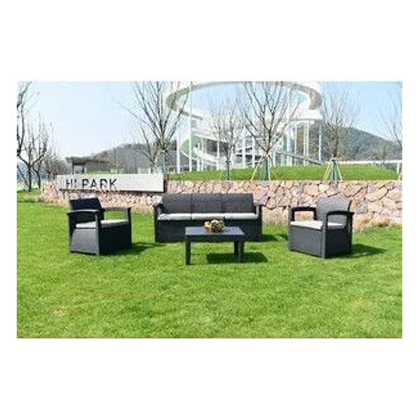 Set 4 PZ Salotto con Divano 3P Grafite Lounge Trio – cod. CPD510995