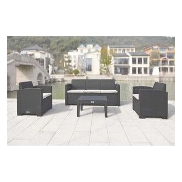 Set 4 PZ Salotto con Divano 3P Grafite Natur Trio – cod. CPD510993
