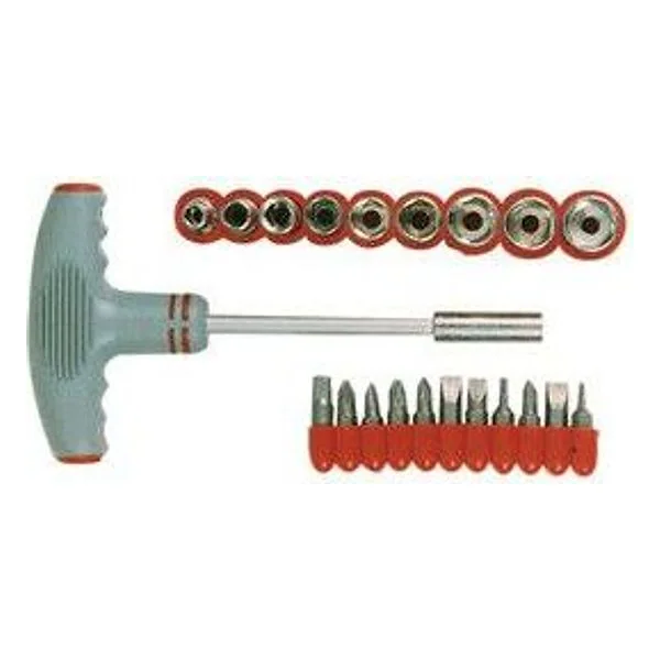 Cacciavite a T con 9 Bussole e 11 Inserti – cod. CPD12162