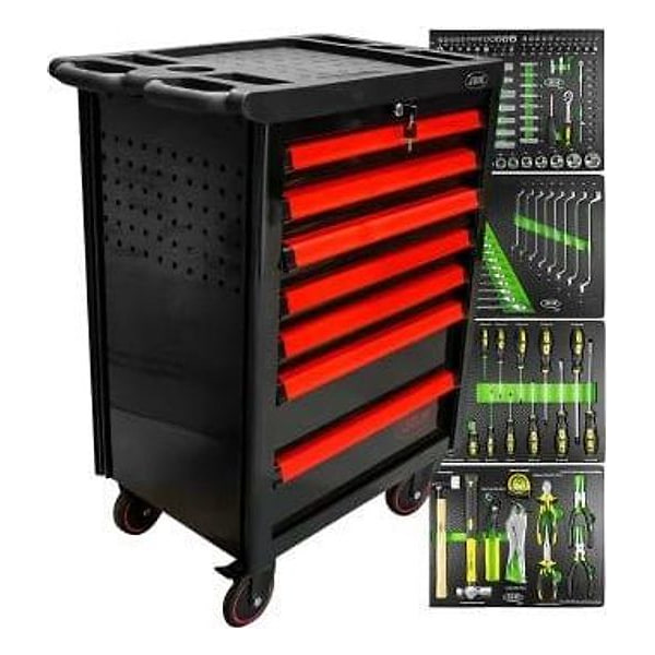 Carrello Rosso 7 Cassetti con Attrezzatura JBM – cod. 53765