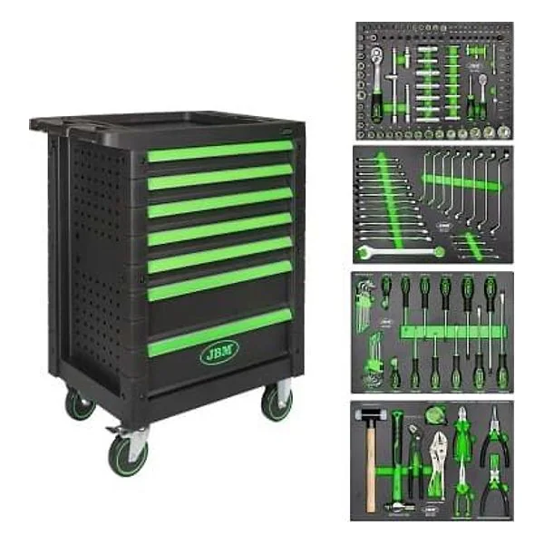 Carrello Verde 7 Cassetti con Attrezzatura JBM – cod. 53904