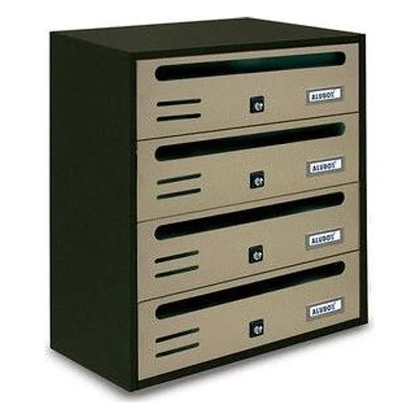 Cassetta Postale Alubox Cubo/R 4 38,5X25X43 Sabbia – cod. CPD3743