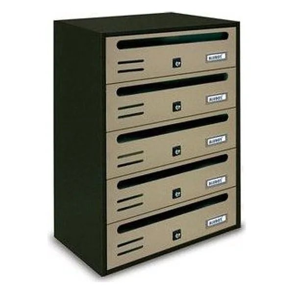 Cassetta Postale Alubox Cubo/R 5 38,5X25X53 Sabbia – cod. CPD3745
