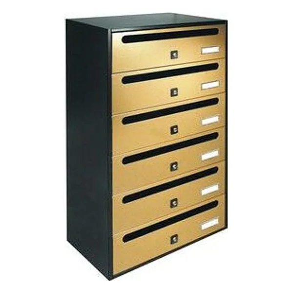 Cassetta Postale Alubox Cubo/R 6 38,5X25X63 Oro – cod. CPD56871