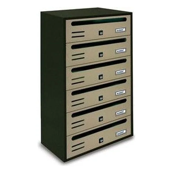 Cassetta Postale Alubox Cubo/R 6 38,5X25X63 Sabbia – cod. CPD3748