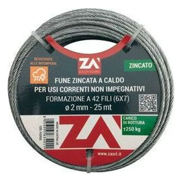 Cavetto Arganello 49F con Anima Acciaio D 2,4 mm 9 M – cod. CPD1841