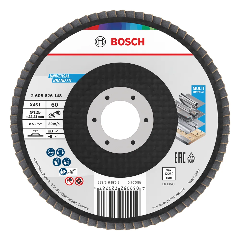 Disco lamellare X451 Ø125 versione dritta G60 – cod. BOS2608626148