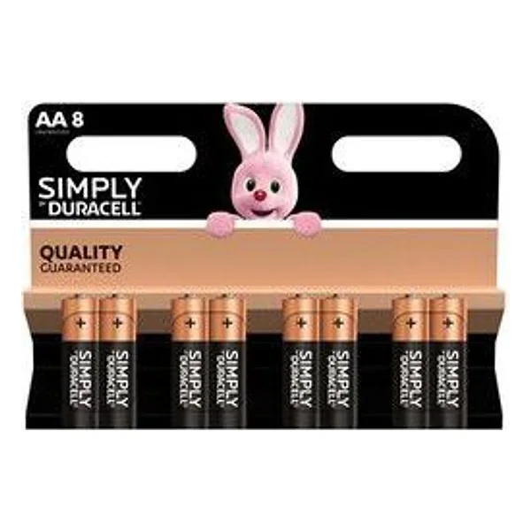 Duracell Simply Alcalina Stilo 8 PZ MN1500 – cod. CPD36385