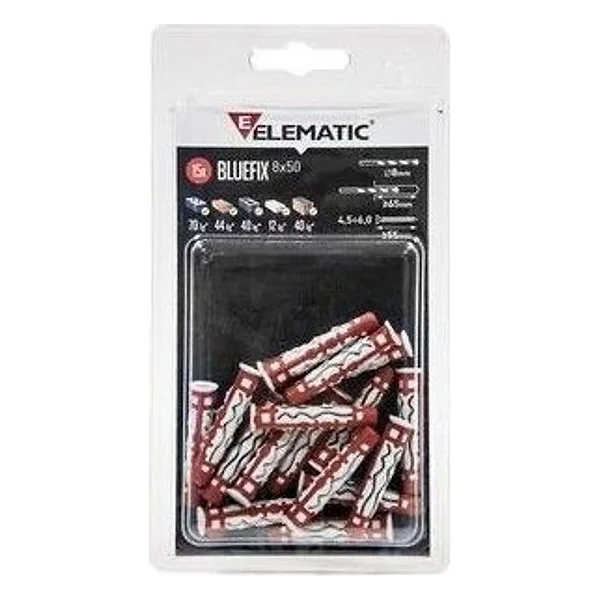 Elematic Blister Tassello Bluefix 6X35 Vite 15+15 PZ – cod. CPD95720