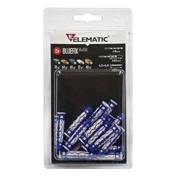 Elematic Blister Tassello Bluefix 8X50 Vite 10+10 PZ – cod. CPD95721
