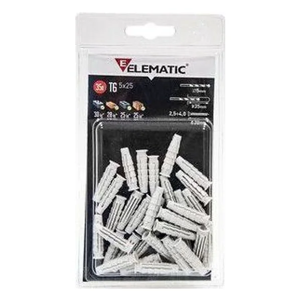 Elematic Blister Tassello T6/VA 8X40 mm Vite 10+10 PZ – cod. CPD12147