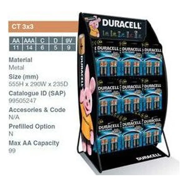 Espositore Duracell 9 Ganci da Banco – cod. CPD507746